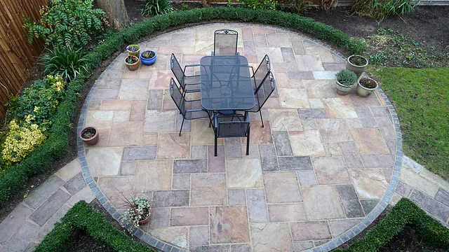 Finished patio paving